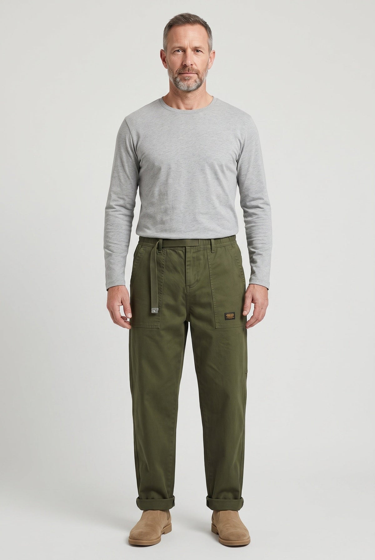 Pantalon Homme | Taille à Cordon Coupe Droite Poches Plaquées - 2
