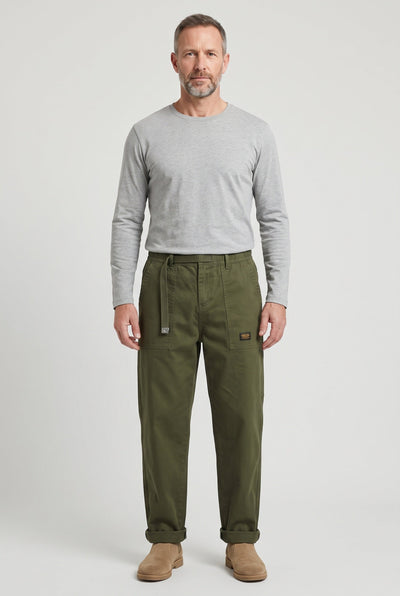 Pantalon Homme | Taille à Cordon Coupe Droite Poches Plaquées - 2