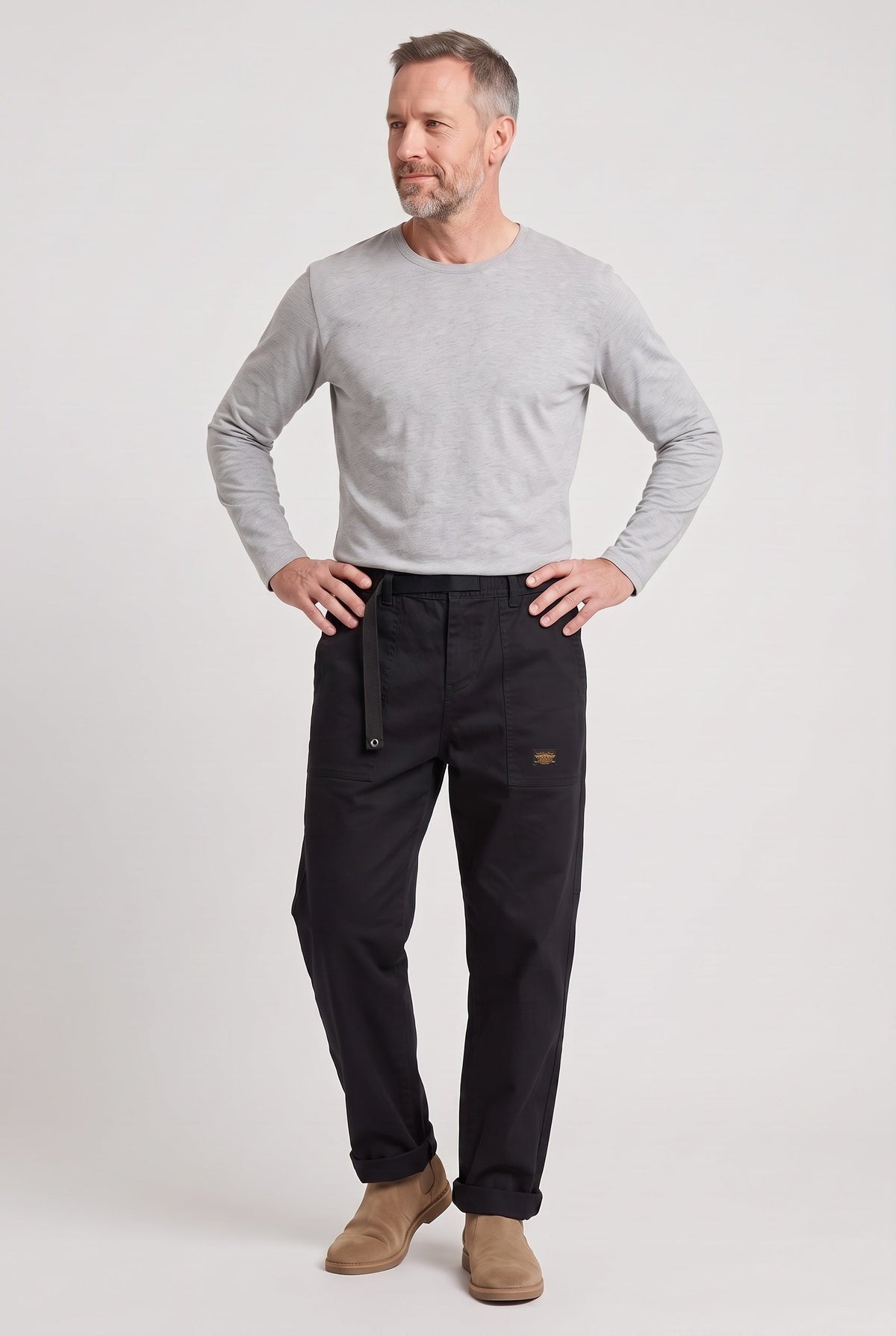 Pantalon Homme | Taille à Cordon Coupe Droite Poches Plaquées - 5