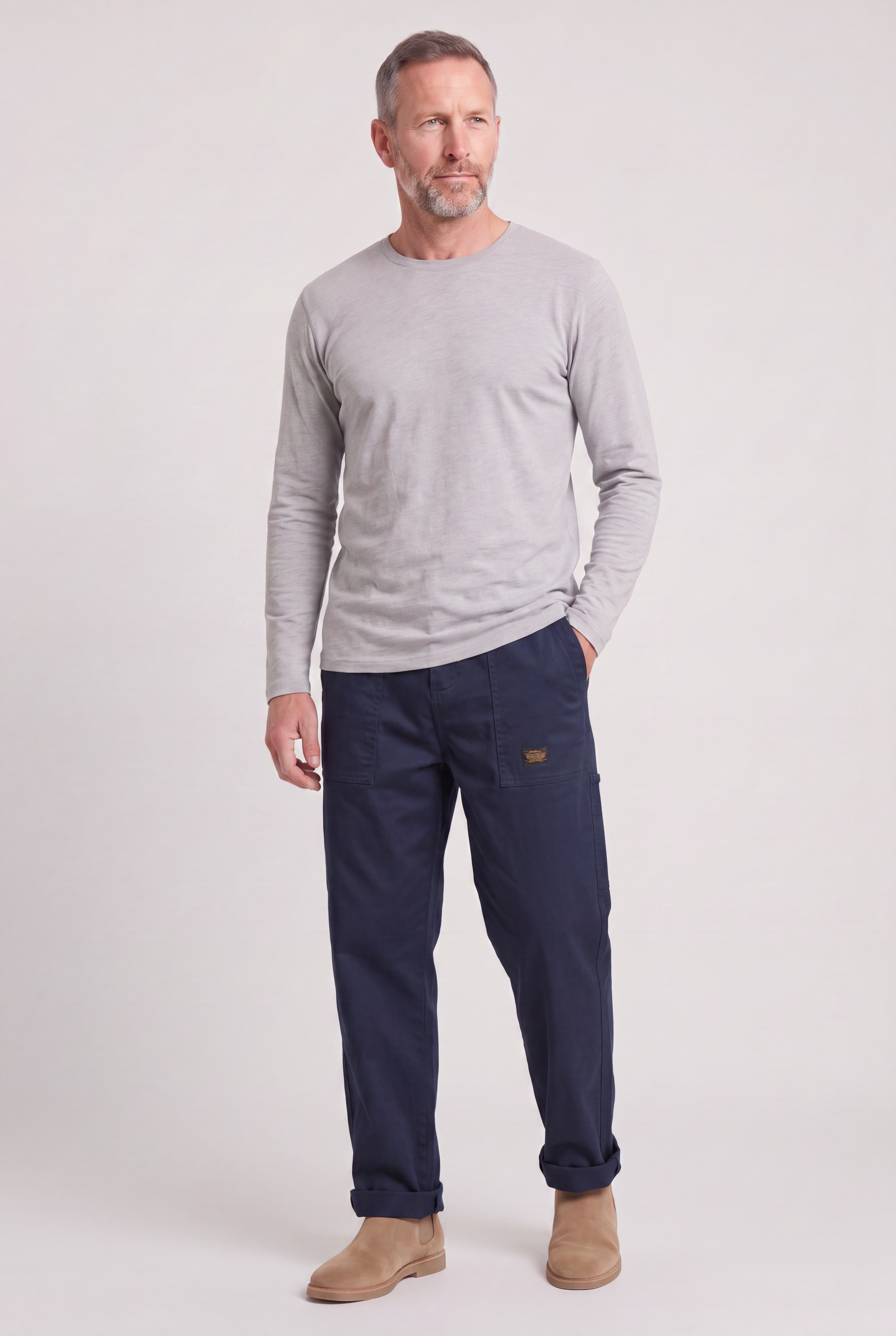 Pantalon Homme | Taille à Cordon Coupe Droite Poches Plaquées - 7