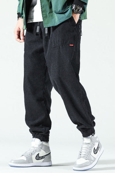 Pantalon Homme | Velours Côtelé Bas Élastiqués Coupe Ample - 3