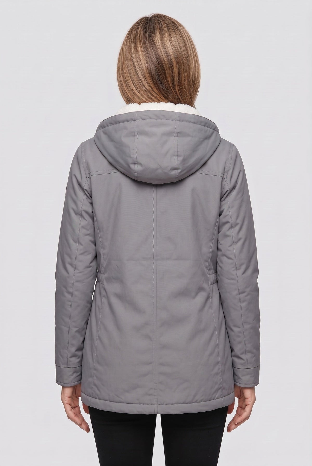 Parka Femme | Capuche Sherpa Zip Deux Sens Coupe Courte - 2