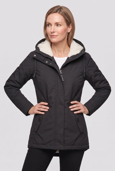 Parka Femme | Capuche Sherpa Zip Deux Sens Coupe Courte - 4