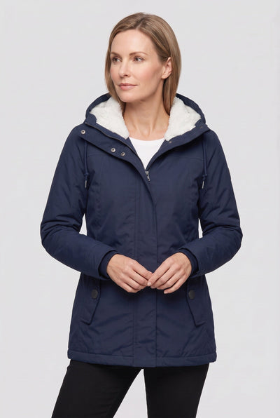 Parka Femme | Capuche Sherpa Zip Deux Sens Coupe Courte - 5
