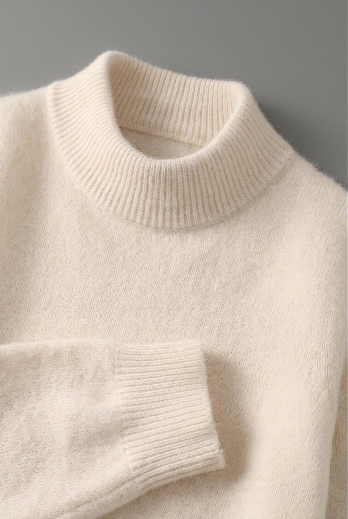 Pull Femme | Col Montant Court Maille Fine Bords Côtelés - 3