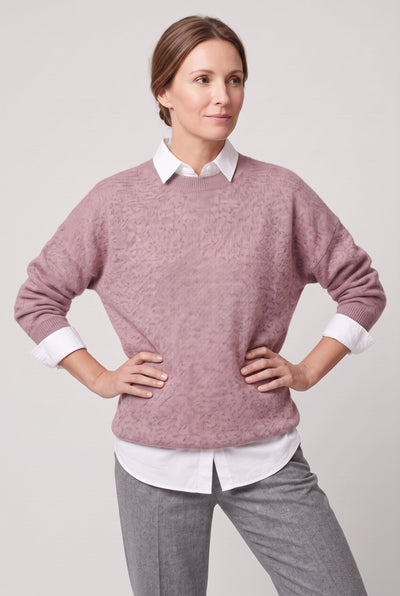 Pull Femme | Col Rond Côtelé Épaules Tombantes Ourlet Arrondi - 5