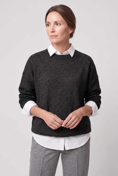 Pull Femme | Col Rond Côtelé Épaules Tombantes Ourlet Arrondi - 6