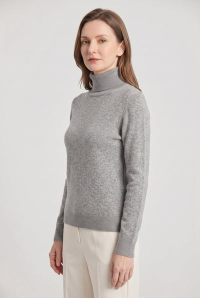 Pull Femme | Col Roulé Coupe Près du Corps Maille Fine - 11