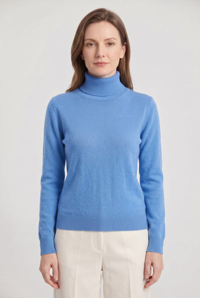 Pull Femme | Col Roulé Coupe Près du Corps Maille Fine - 16