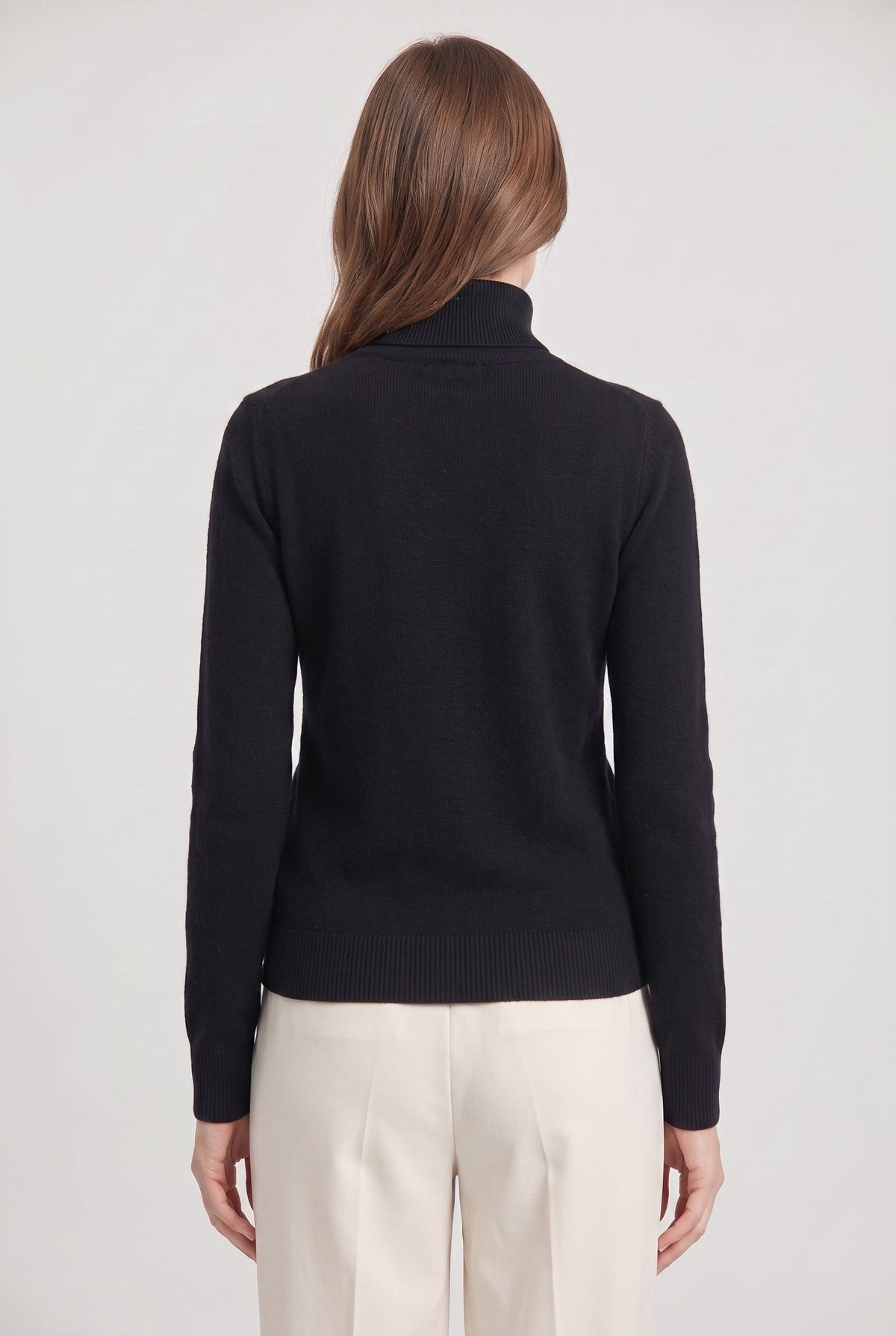 Pull Femme | Col Roulé Coupe Près du Corps Maille Fine - 2