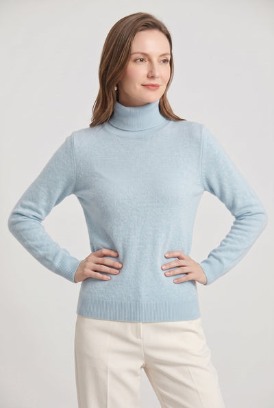 Pull Femme | Col Roulé Coupe Près du Corps Maille Fine - 5