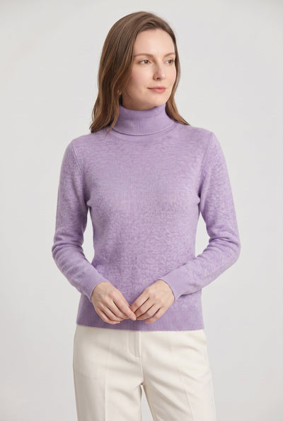 Pull Femme | Col Roulé Coupe Près du Corps Maille Fine - 6