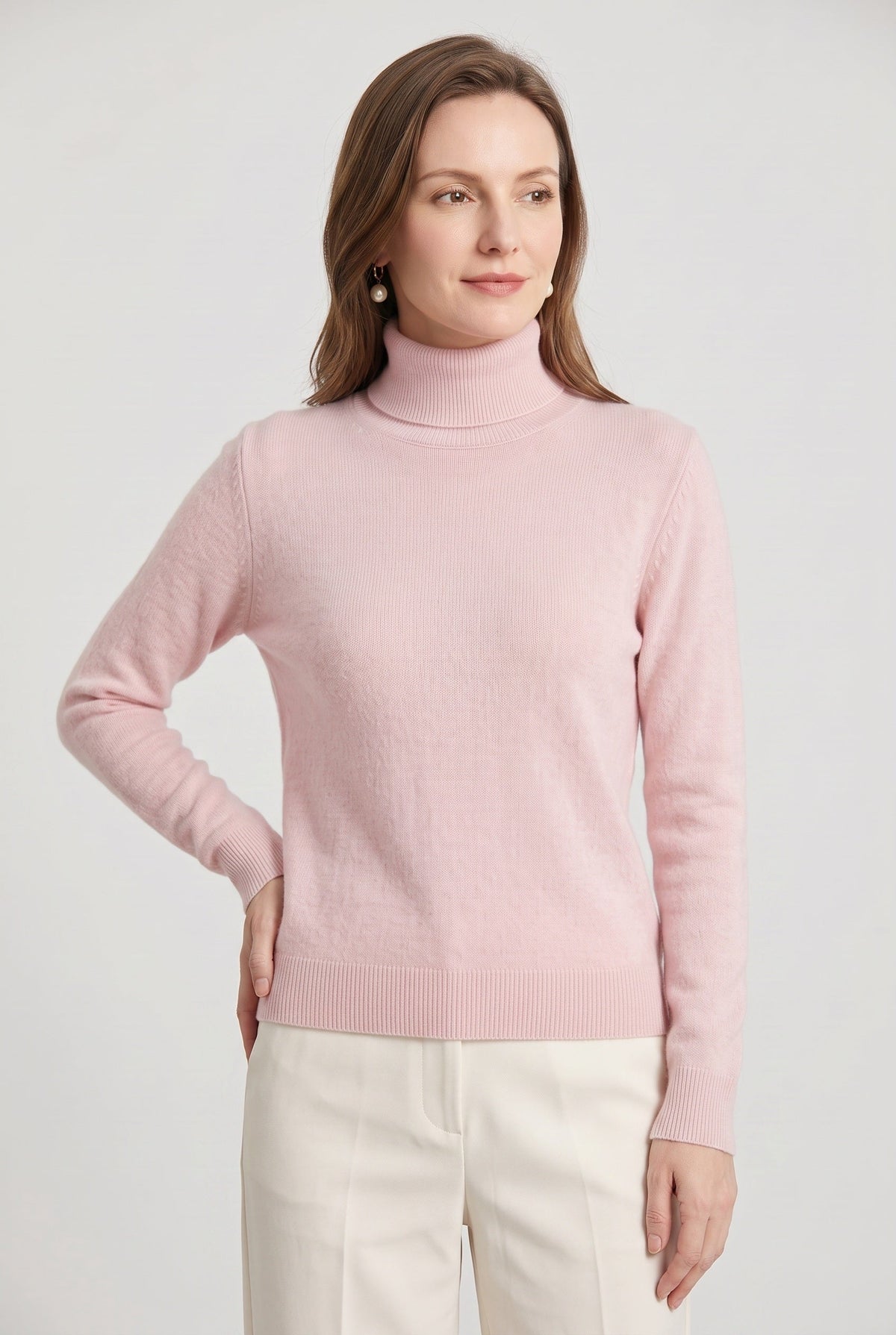 Pull Femme | Col Roulé Coupe Près du Corps Maille Fine - 8
