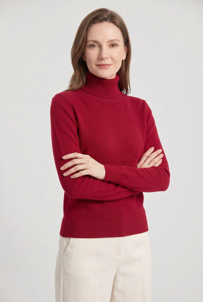 Pull Femme | Col Roulé Coupe Près du Corps Maille Fine - 9