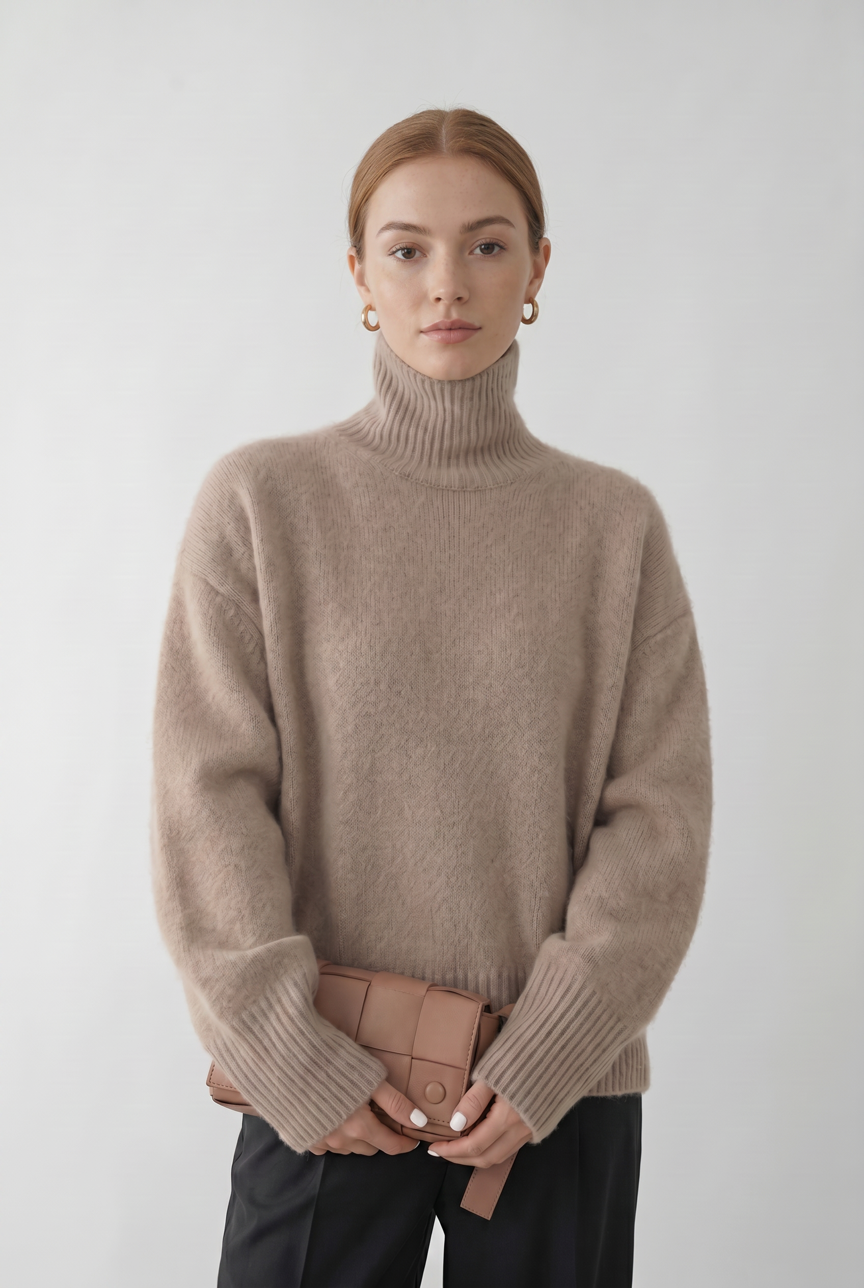 Pull Femme | Col Roulé Épaules Tombantes Coupe Ample - 1