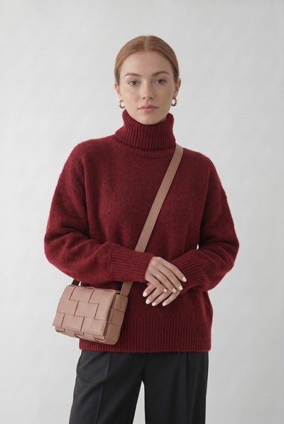 Pull Femme | Col Roulé Épaules Tombantes Coupe Ample - 7