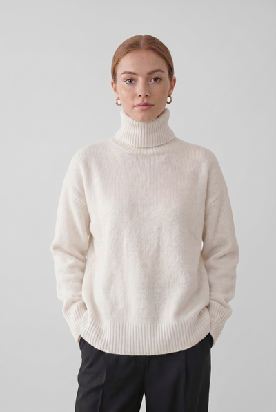 Pull Femme | Col Roulé Épaules Tombantes Coupe Ample - 8
