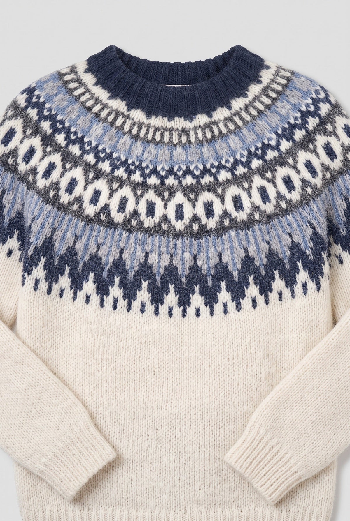 Pull Femme | Jacquard Empiècement Nordique Col Rond Bords Côtelés - 3
