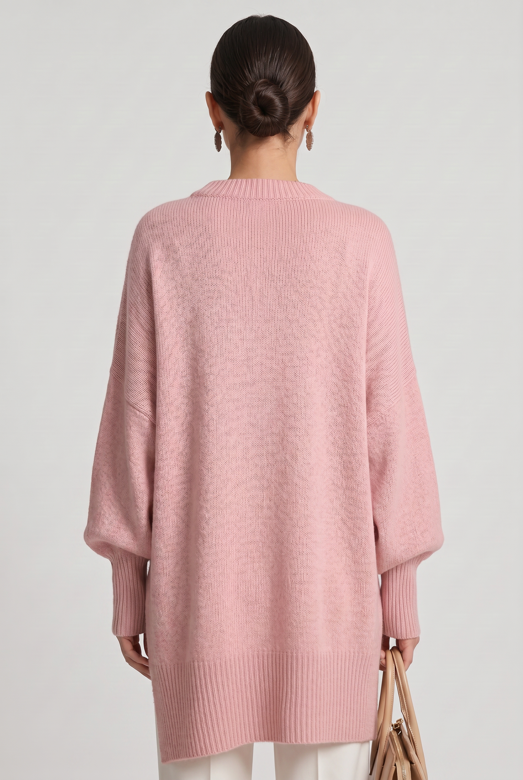 Pull Femme | Oversize Col Rond Ourlet Asymétrique - 2