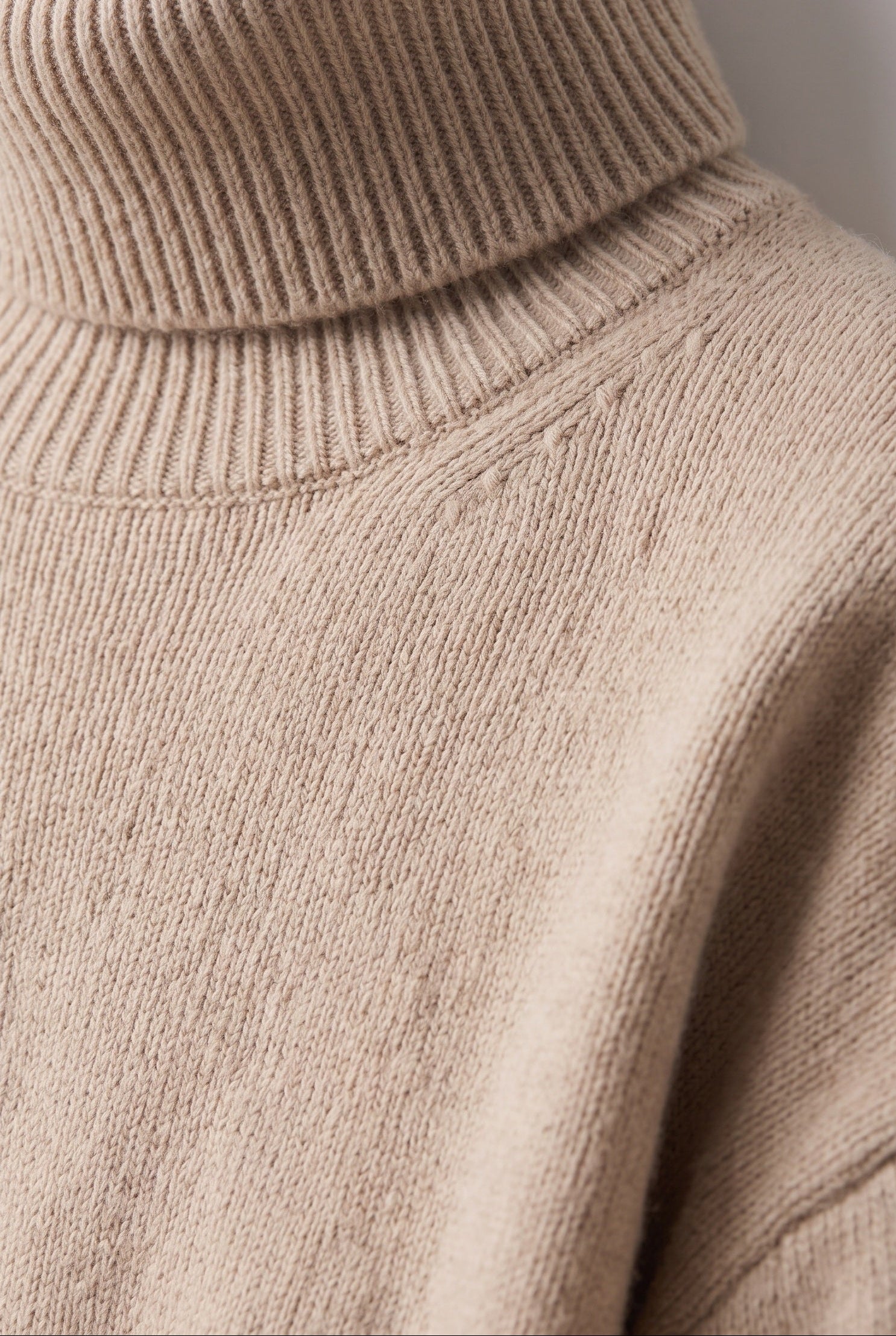 Pull Femme | Oversize Col Roulé Large Bords Côtelés - 3