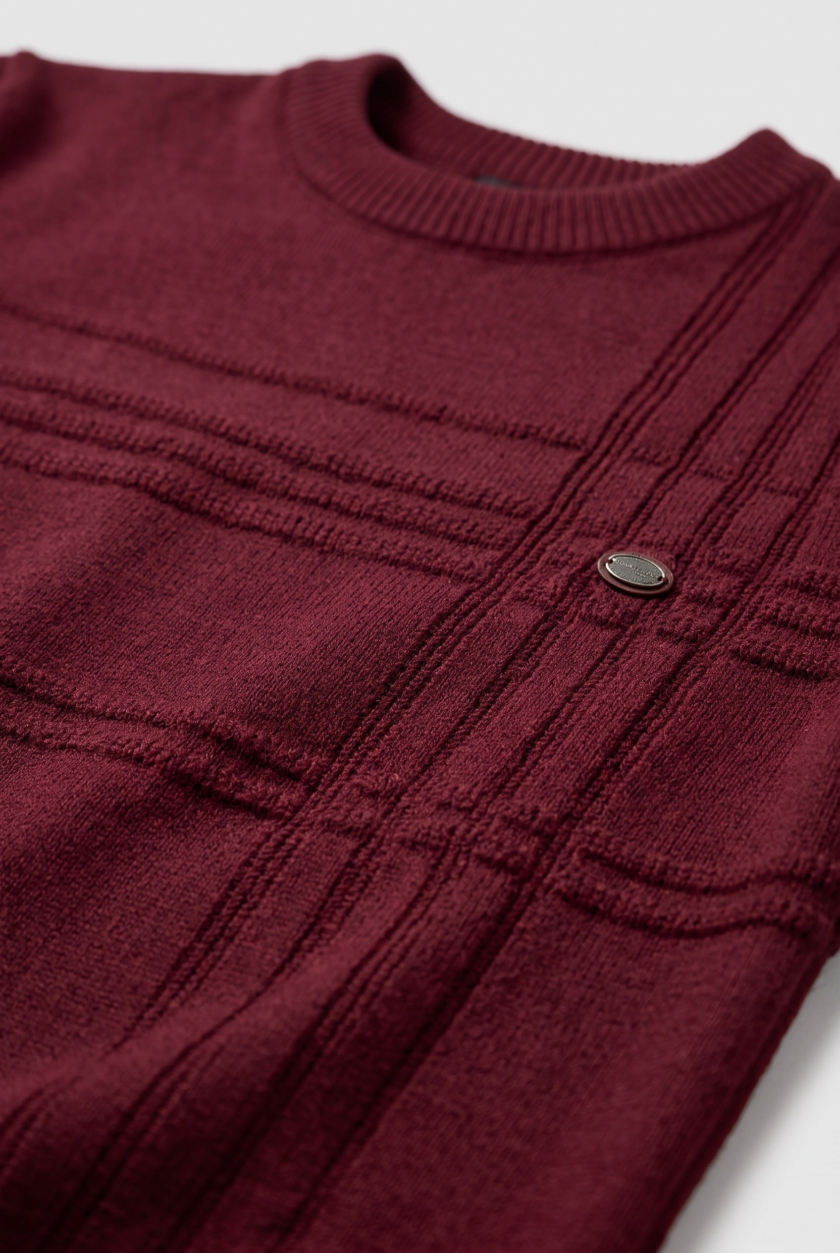 Pull Homme | Col Rond Rayures Ton sur Ton Bords Côtelés - 3