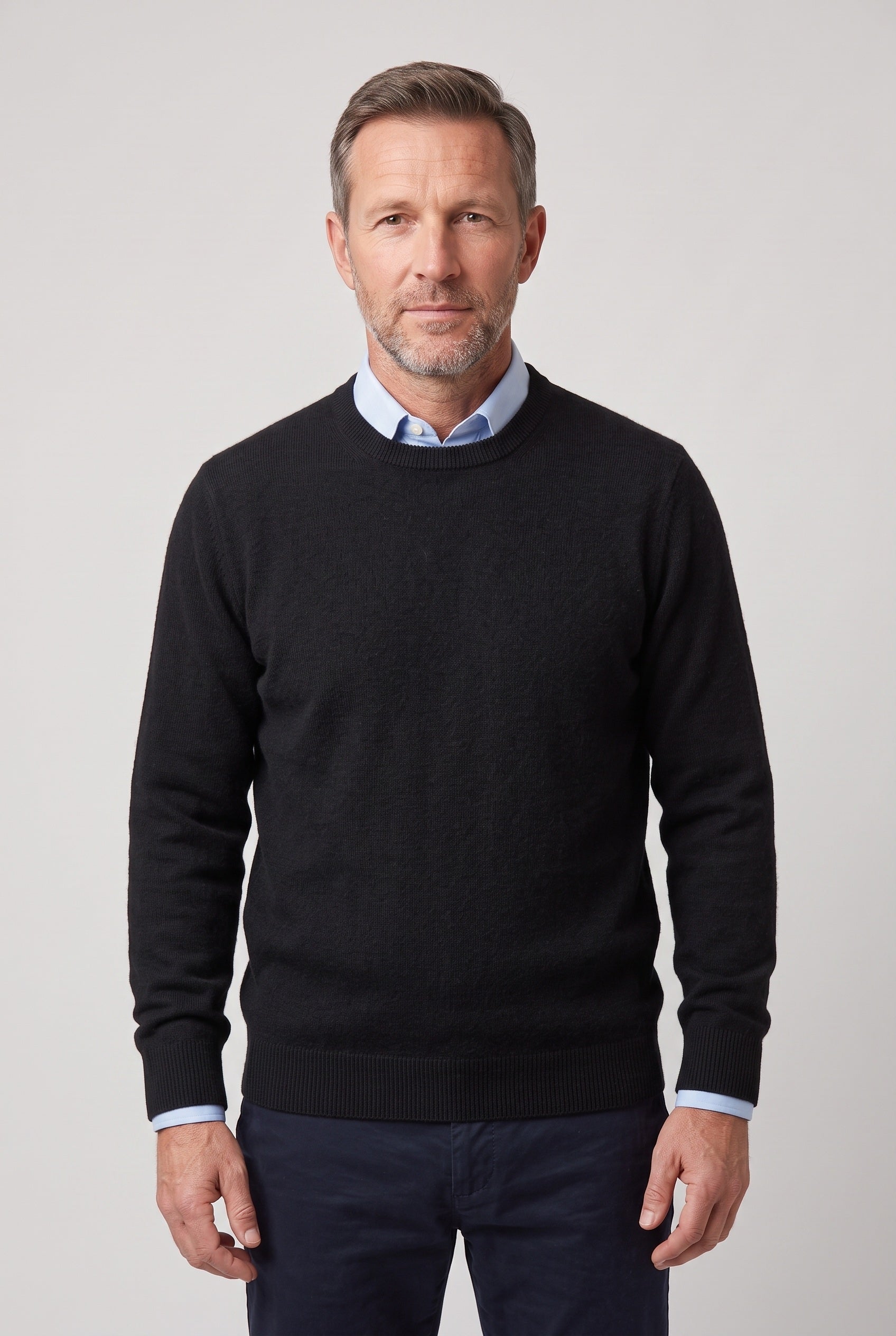 Pull Homme | Col Rond ou Col V Maille Fine Bords Côtelés - 1