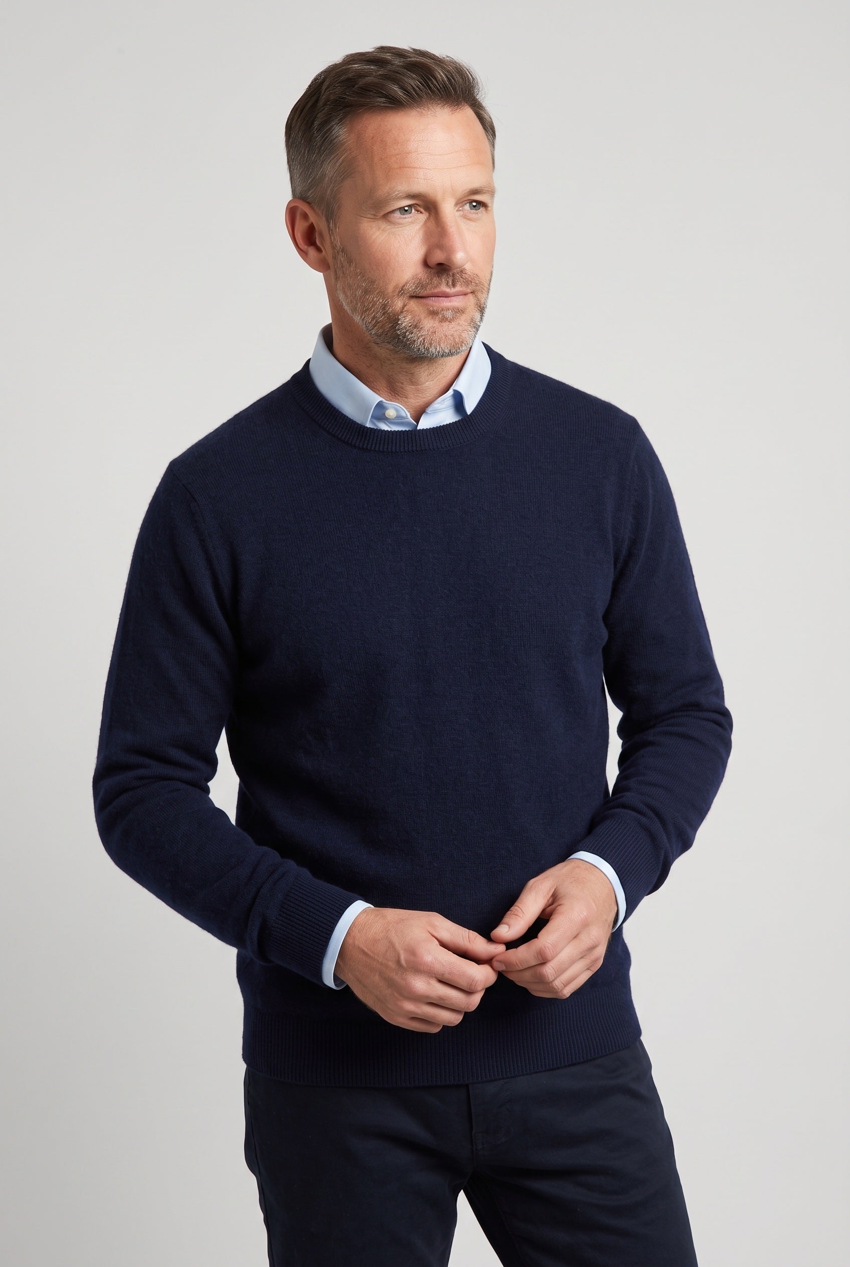 Pull Homme | Col Rond ou Col V Maille Fine Bords Côtelés - 6
