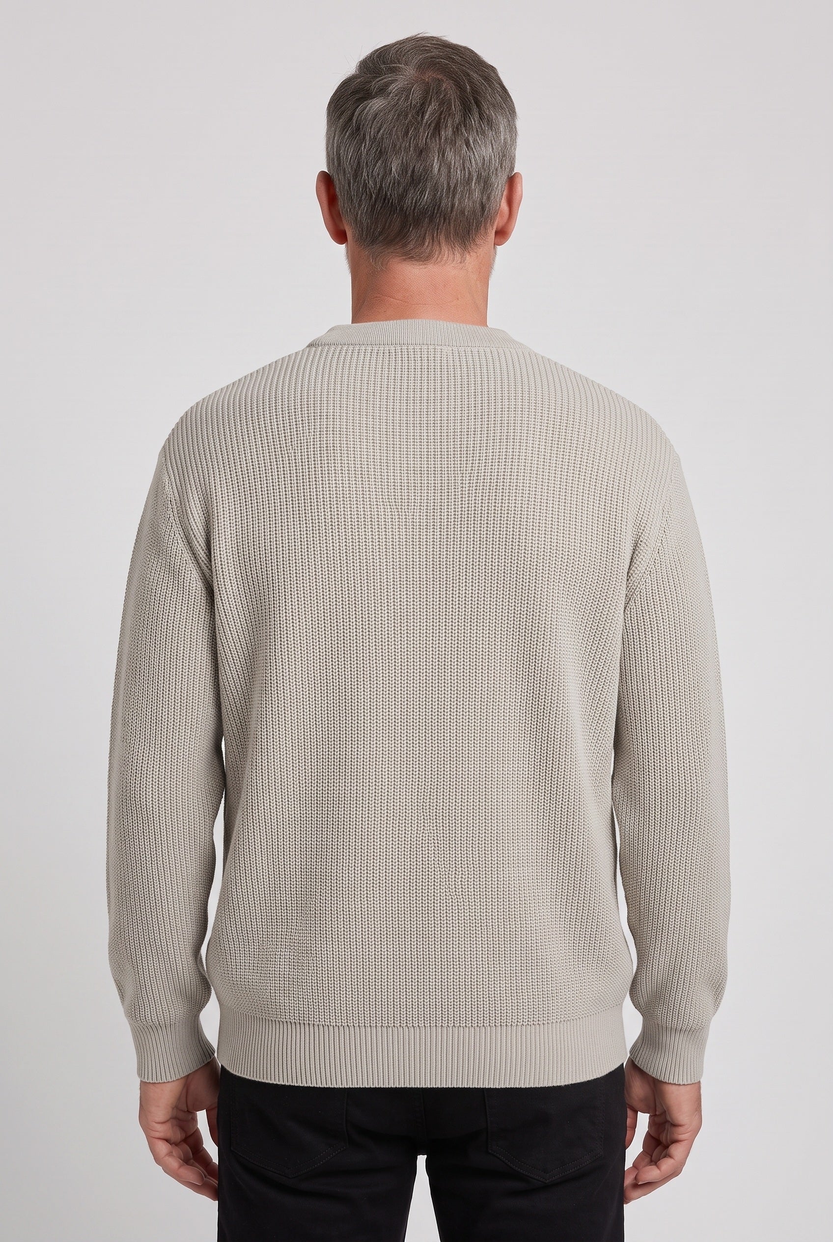 Pull Homme | Col Zippé Maille Côtelée Épaules Tombantes - 2