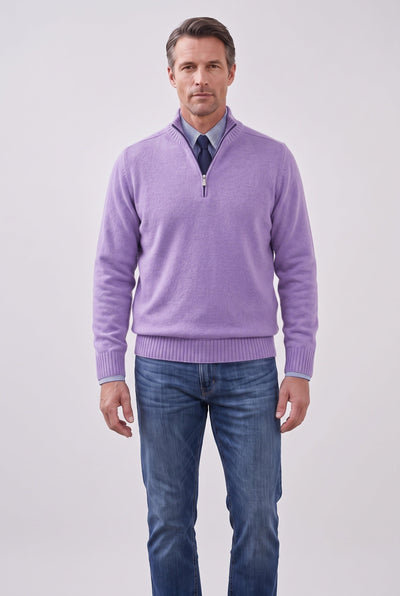 Pull Homme | Col Zippé Maille Fine Manches Montées Bords Côtelés - 15