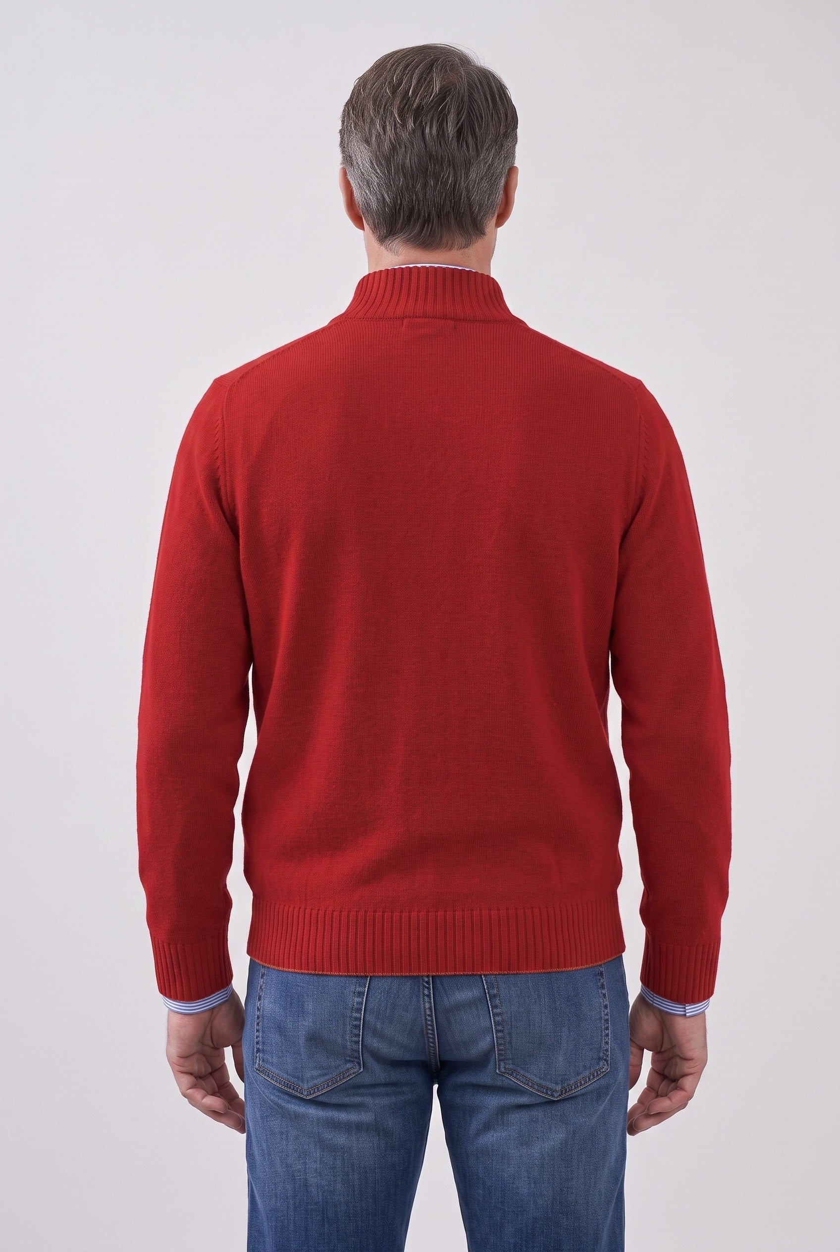 Pull Homme | Col Zippé Maille Fine Manches Montées Bords Côtelés - 2
