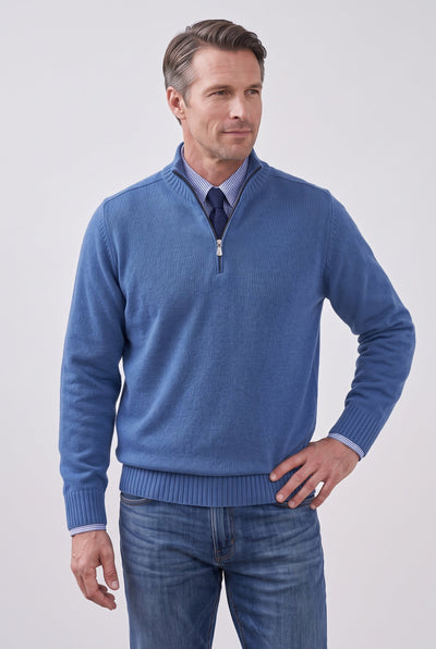 Pull Homme | Col Zippé Maille Fine Manches Montées Bords Côtelés - 9