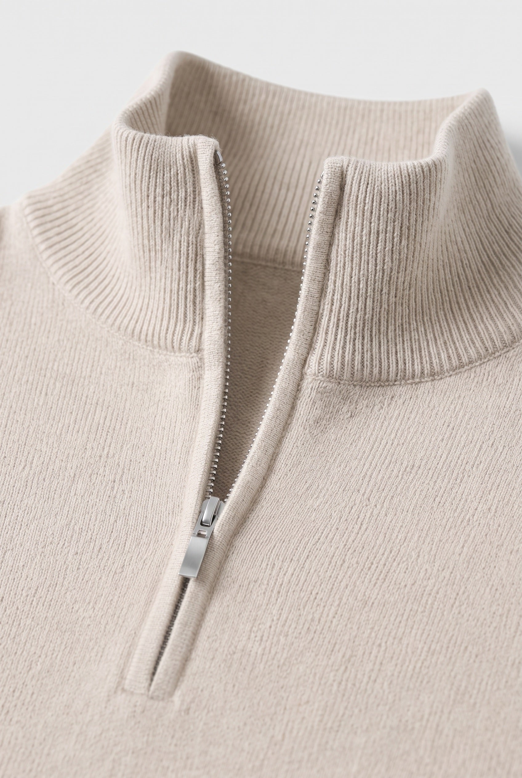 Pull Homme | Col Zippé Montant Maille Fine Chinée Bords Côtelés - 3