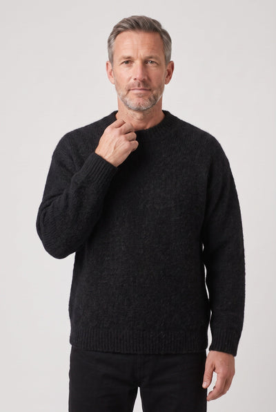 Pull Homme | Maille Grattée Épaules Tombantes Col Rond Côtelé - 6
