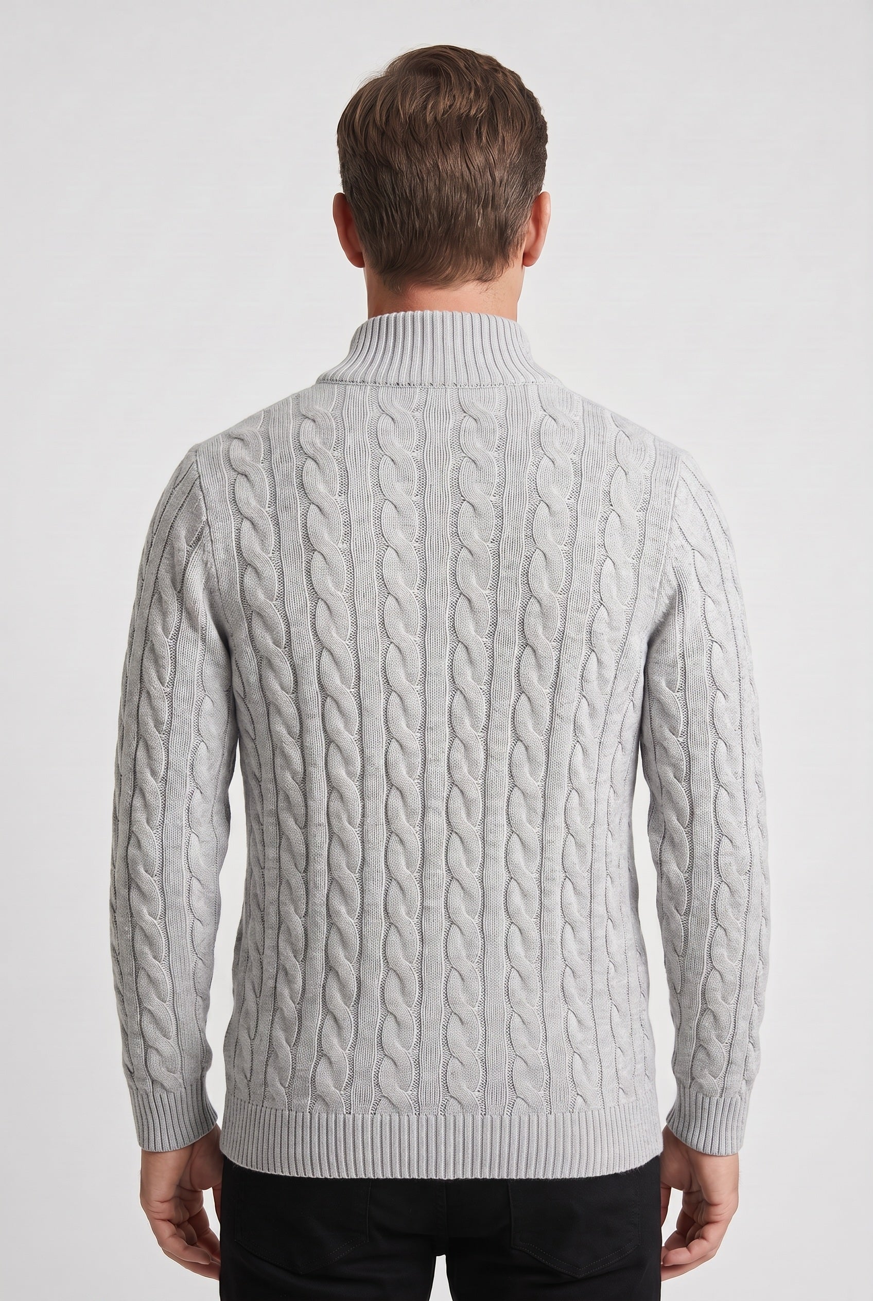 Pull Homme | Torsadé Demi-Zip Col Montant - 2
