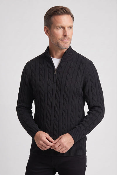Pull Homme | Torsadé Demi-Zip Col Montant - 6