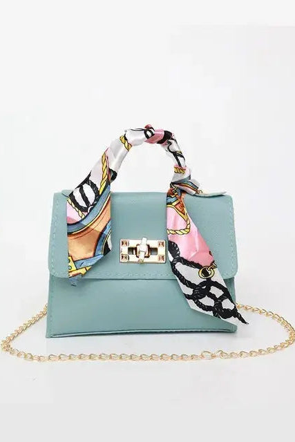 Sac Bandoulière Femme | Fermoir Tournant Chaîne Amovible Foulard - 4