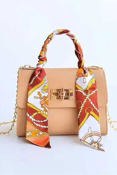 Sac Bandoulière Femme | Fermoir Tournant Chaîne Amovible Foulard - 5