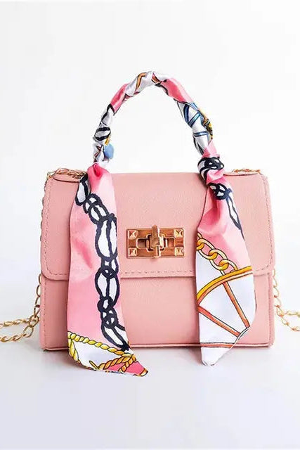 Sac Bandoulière Femme | Fermoir Tournant Chaîne Amovible Foulard - 7