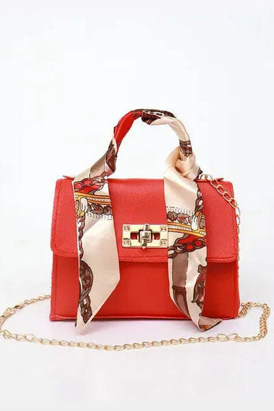 Sac Bandoulière Femme | Fermoir Tournant Chaîne Amovible Foulard - 8