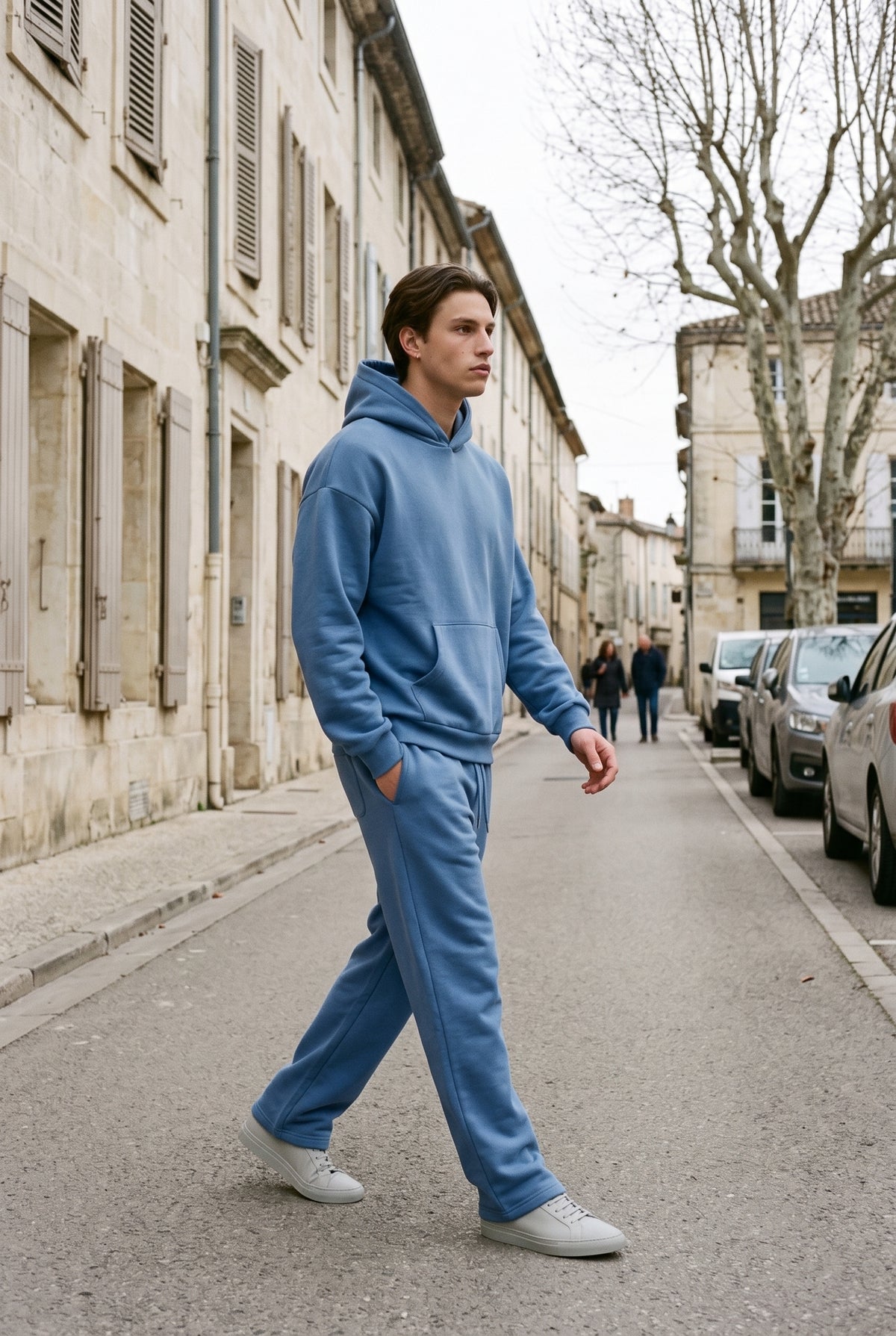 Survêtement Homme | Capuche Doublée Coupe Oversize Poche Kangourou - Bleu