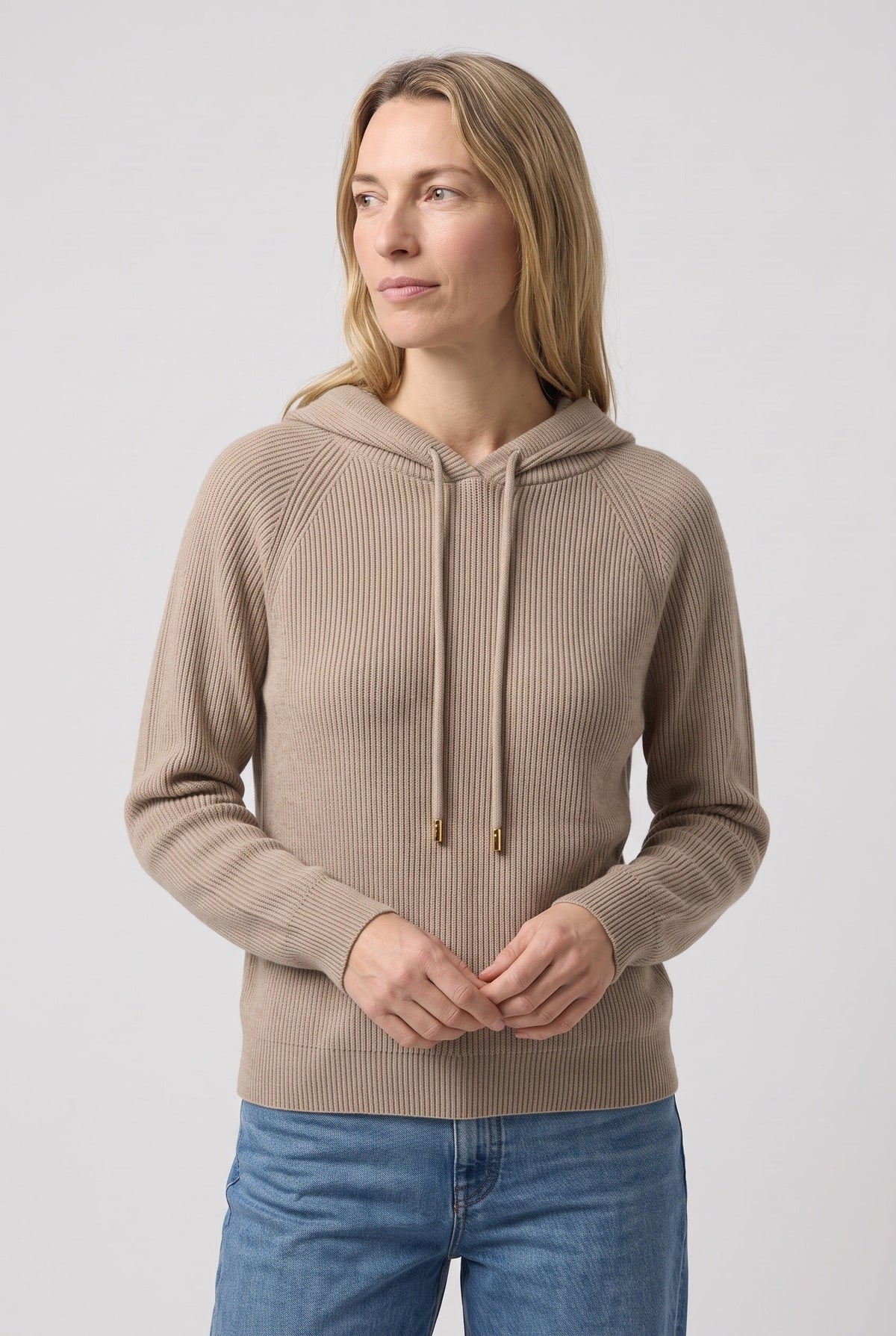 Sweat Femme | À Capuche Maille Côtelée Cordon de Serrage Coupe Ample - 10