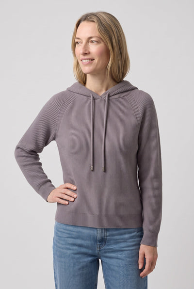Sweat Femme | À Capuche Maille Côtelée Cordon de Serrage Coupe Ample - 11
