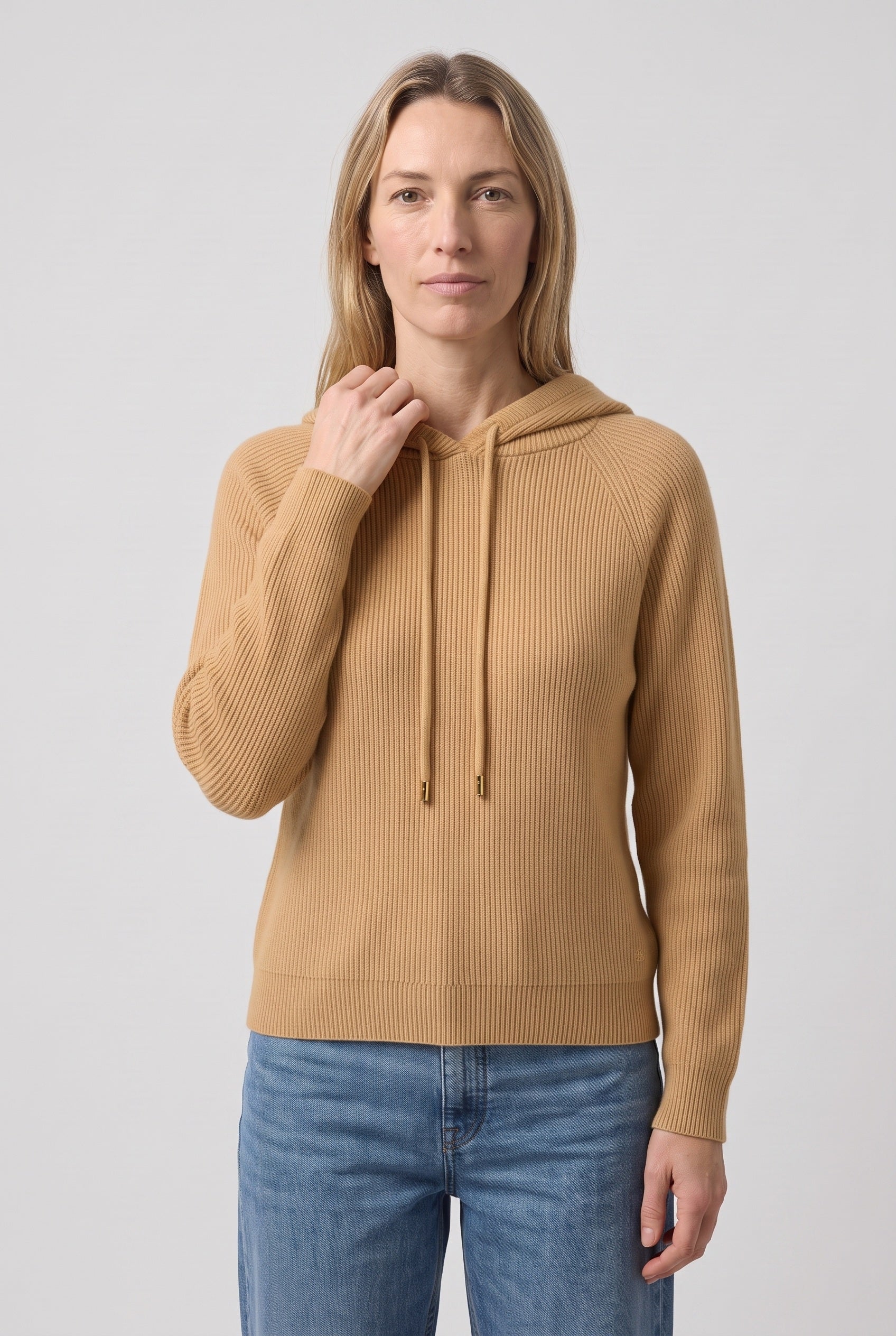Sweat Femme | À Capuche Maille Côtelée Cordon de Serrage Coupe Ample - 9