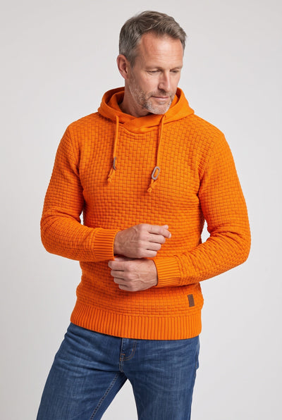 Sweat Homme | À Capuche Croisée Cordons Doubles Maille Gaufrée - 14