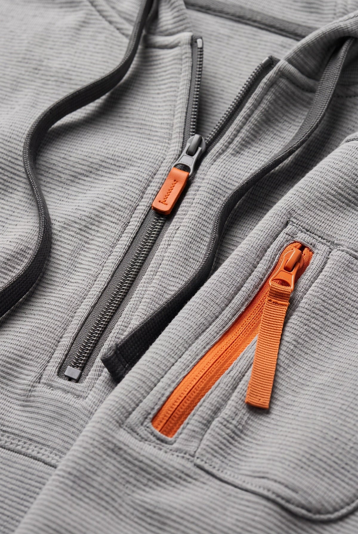 Sweat Homme | À Capuche Demi-Zip Poches Zippées Texture Côtelée - 3