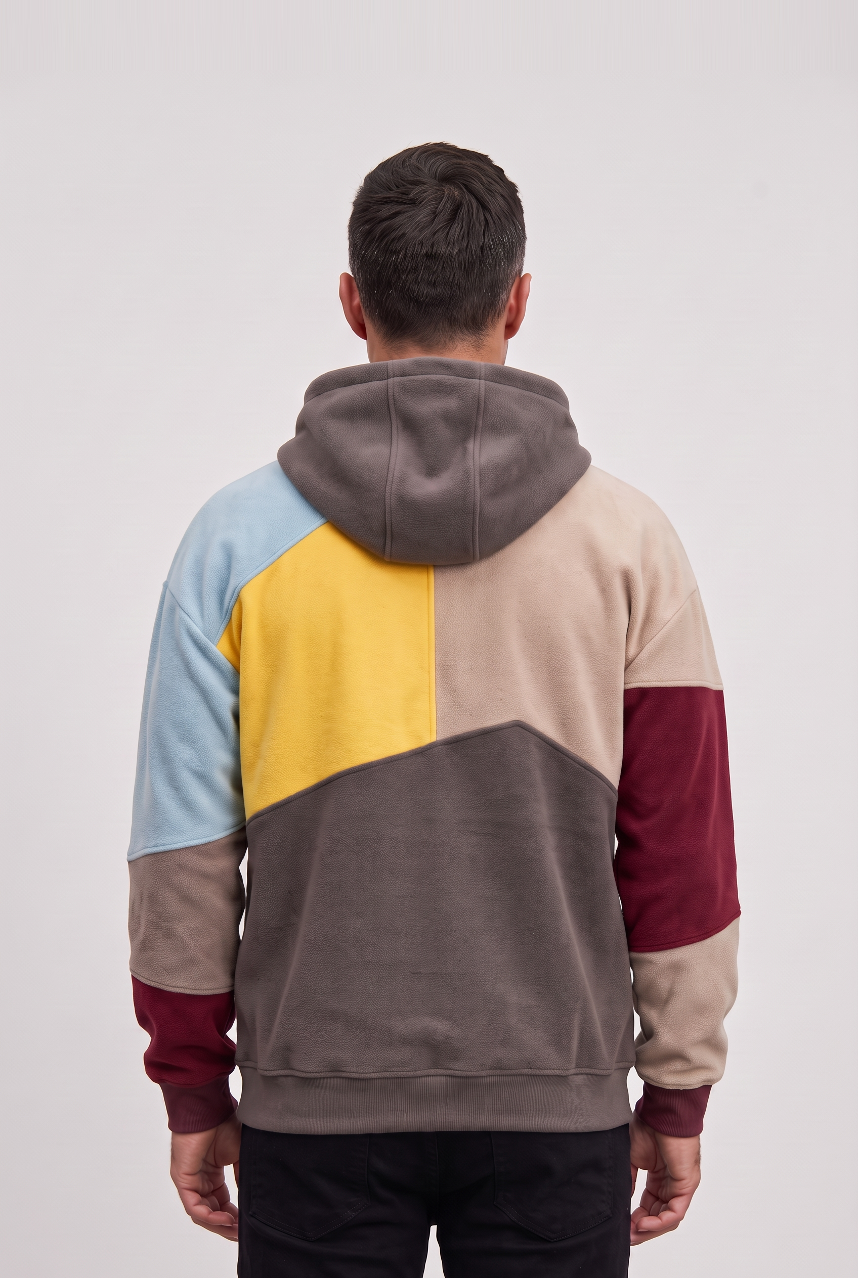 Sweat Homme | À Capuche Empiècements Asymétriques Poche Kangourou - 2