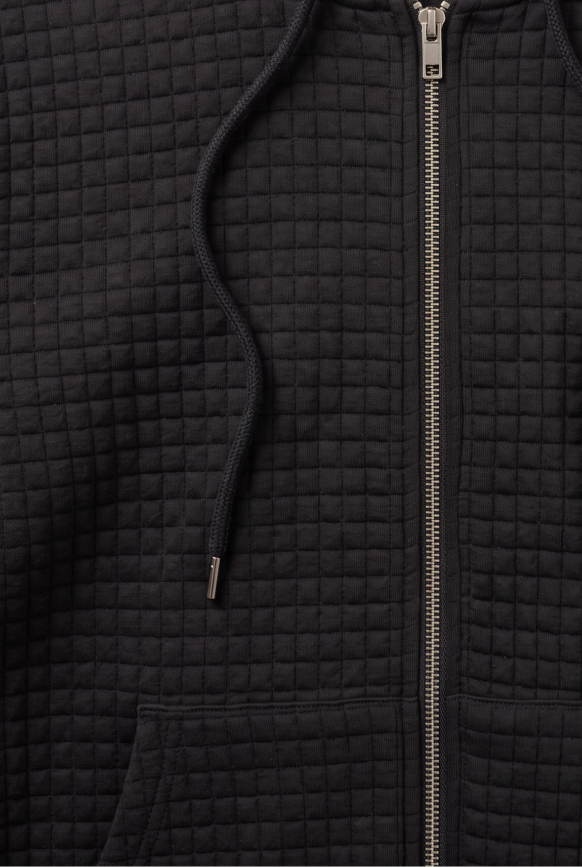 Sweat Homme | À Capuche Zippé Maille Gaufrée Poches Devant - 2