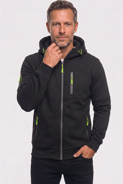 Sweat Homme | À Capuche Zippé Poches Zippées Bords Côtelés - 10