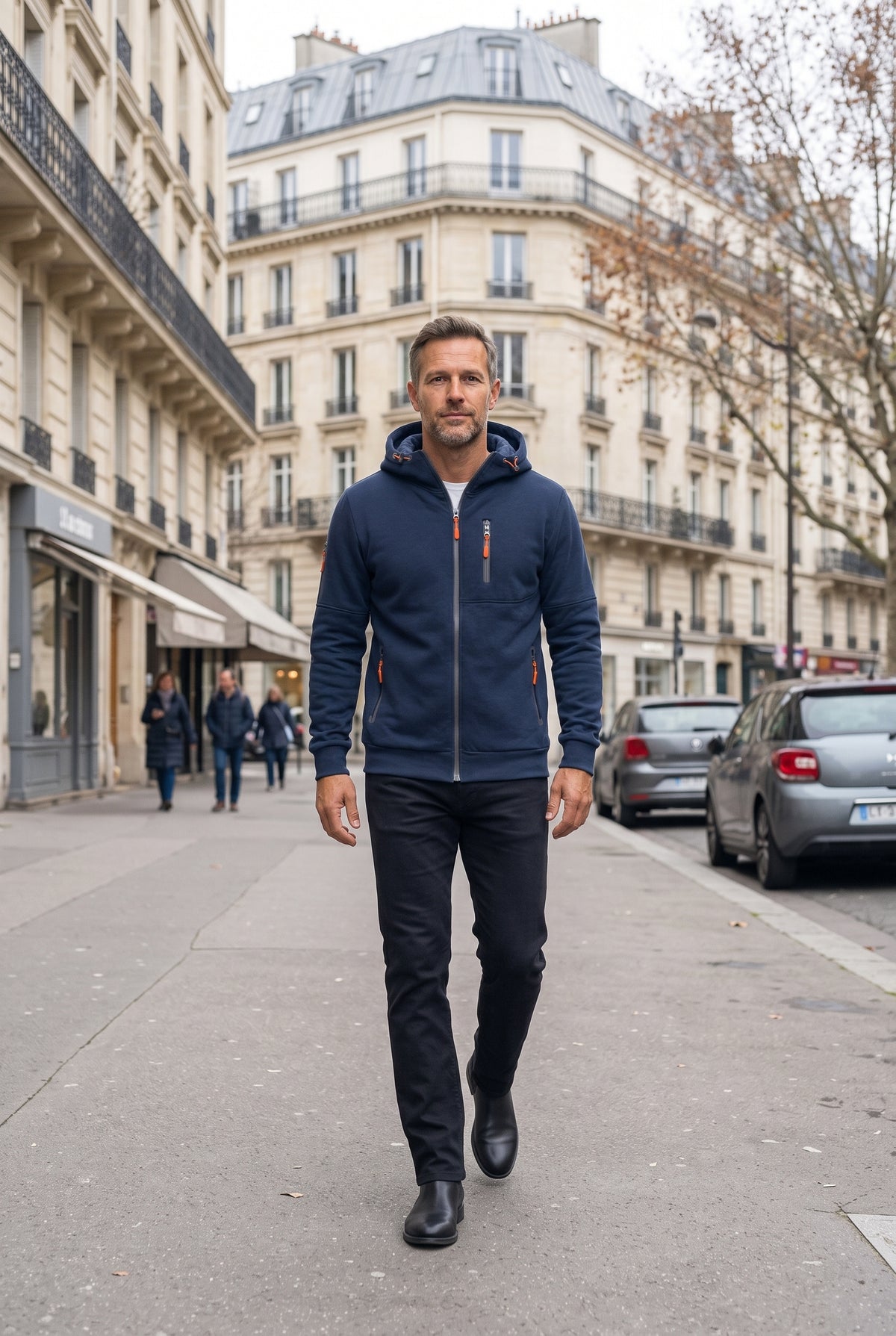 Sweat Homme | À Capuche Zippé Poches Zippées Bords Côtelés - 11