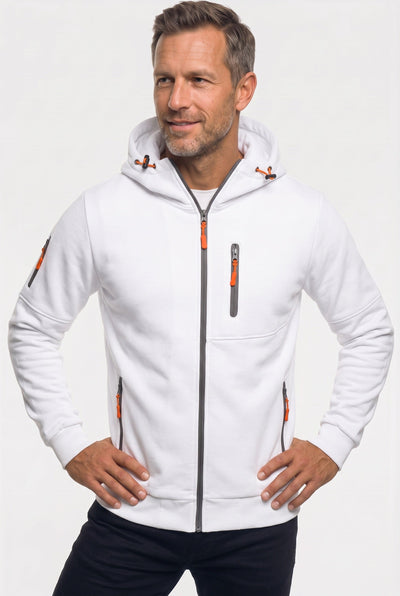 Sweat Homme | À Capuche Zippé Poches Zippées Bords Côtelés - 5